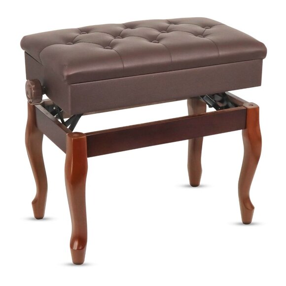 Piano Bench Wooden Height Adjustable Stool Heavy Duty Keyboard Seat with Storage - Picture 1 of 7